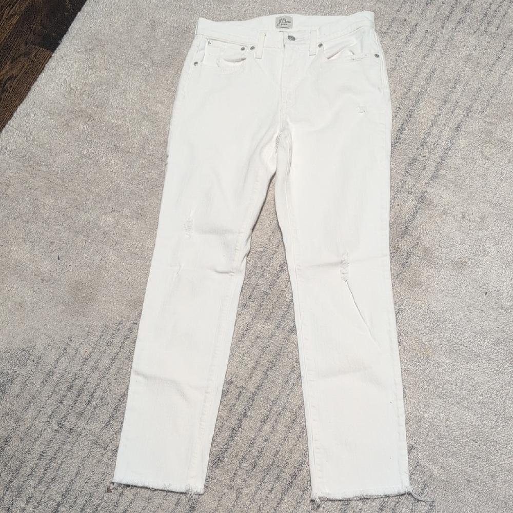 J. Crew Women's Straight Leg Jeans in White 27T